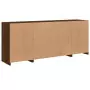 Credenza con Luci LED Rovere Marrone 163x37x67 cm