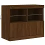 Credenza con Luci LED Rovere Marrone 163x37x67 cm