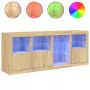 Credenza con Luci LED Rovere Sonoma 164x37x67 cm