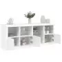 Credenza con Luci LED Bianca 164x37x67 cm