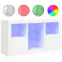 Credenza con Luci LED Bianca 123x37x67 cm