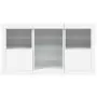 Credenza con Luci LED Bianca 123x37x67 cm