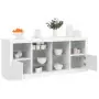 Credenza con Luci LED Bianca 163x37x67 cm