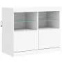 Credenza con Luci LED Bianca 163x37x67 cm