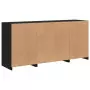 Credenza con Luci LED Nera 142,5x37x67 cm