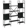 Libreria Nera 155,5x24x166,5 cm in Legno Multistrato