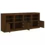 Credenza con Luci LED Rovere Marrone 164x37x67 cm