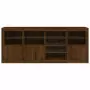 Credenza con Luci LED Rovere Marrone 164x37x67 cm