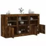 Credenza con Luci LED Rovere Fumo 123x37x67 cm