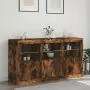 Credenza con Luci LED Rovere Fumo 123x37x67 cm