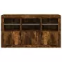 Credenza con Luci LED Rovere Fumo 123x37x67 cm