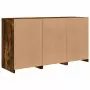 Credenza con Luci LED Rovere Fumo 123x37x67 cm