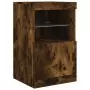 Credenza con Luci LED Rovere Fumo 123x37x67 cm