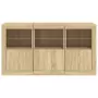 Credenza con Luci LED Rovere Sonoma 123x37x67 cm