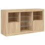 Credenza con Luci LED Rovere Sonoma 123x37x67 cm