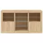 Credenza con Luci LED Rovere Sonoma 123x37x67 cm