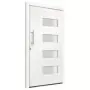 Porta d'Ingresso in Alluminio e PVC Bianco 100x210 cm