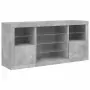 Credenza con Luci LED Grigio Cemento 142,5x37x67 cm