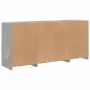 Credenza con Luci LED Grigio Cemento 142,5x37x67 cm