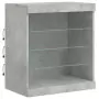 Credenza con Luci LED Grigio Cemento 142,5x37x67 cm