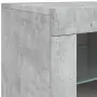 Credenza con Luci LED Grigio Cemento 142,5x37x67 cm