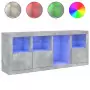 Credenza con Luci LED Grigio Cemento 164x37x67 cm