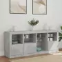 Credenza con Luci LED Grigio Cemento 164x37x67 cm