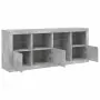 Credenza con Luci LED Grigio Cemento 164x37x67 cm