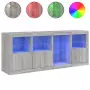 Credenza con Luci LED Grigio Sonoma 164x37x67 cm