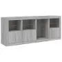 Credenza con Luci LED Grigio Sonoma 164x37x67 cm