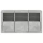 Credenza con Luci LED Grigio Cemento 123x37x67 cm