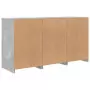 Credenza con Luci LED Grigio Cemento 123x37x67 cm