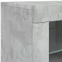 Credenza con Luci LED Grigio Cemento 123x37x67 cm