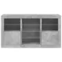 Credenza con Luci LED Grigio Cemento 123x37x67 cm