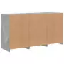 Credenza con Luci LED Grigio Cemento 123x37x67 cm