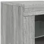 Credenza con Luci LED Grigio Sonoma 123x37x67 cm