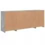 Credenza con Luci LED Grigio Cemento 163x37x67 cm