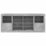 Credenza con Luci LED Grigio Cemento 163x37x67 cm