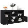 Credenza con Luci LED Nera 123x37x67 cm