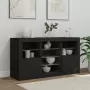 Credenza con Luci LED Nera 123x37x67 cm