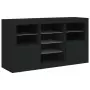 Credenza con Luci LED Nera 123x37x67 cm