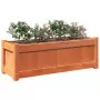 Fioriera Giardino Marrone Cera 90x31x31 cm Legno Massello Pino