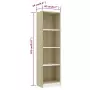 Libreria a 4 Ripiani Bianco e Sonoma 40x24x142cm in Multistrato