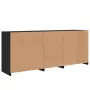 Credenza con Luci LED Nera 162x37x67 cm