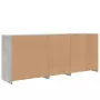 Credenza con Luci LED Grigio Cemento 162x37x67 cm