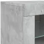 Credenza con Luci LED Grigio Cemento 162x37x67 cm