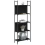 Libreria a 5 Ripiani Nera 60,5x24x166,5 cm in Legno Multistrato