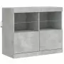 Credenza con Luci LED Grigio Cemento 202x37x67 cm