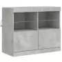 Credenza con Luci LED Grigio Cemento 283x37x67 cm