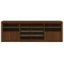 Credenza con Luci LED Rovere Marrone 202x37x67 cm